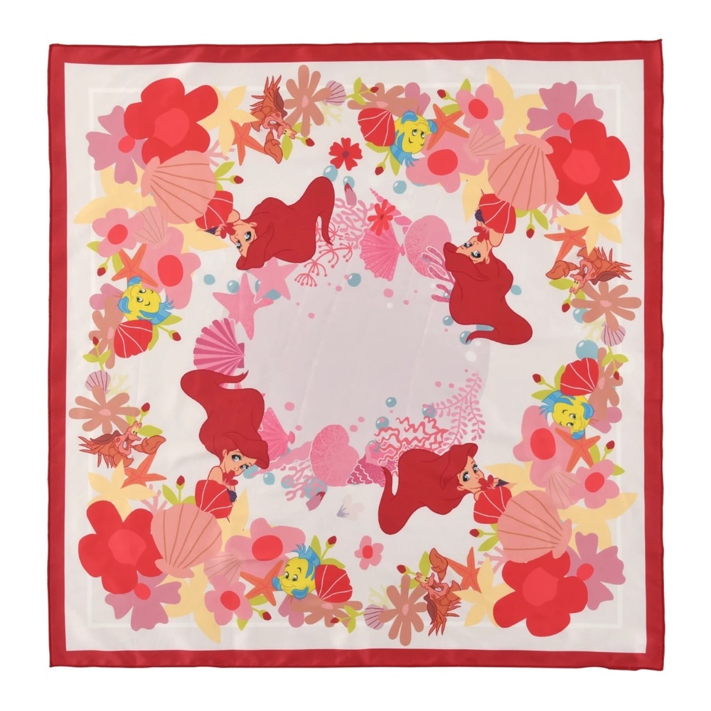 NEW NWT Disney Ariel Little Mermaid Scarf 60X60CM Kawaii Purse Accessory